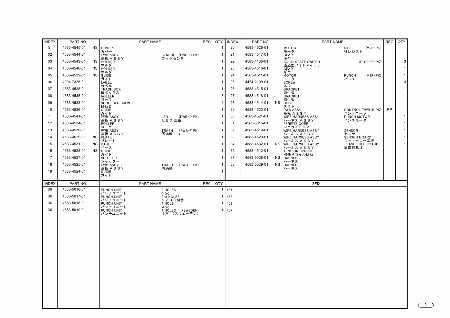 Konica-Minolta Options PK-501 4614-451 Parts Manual-5